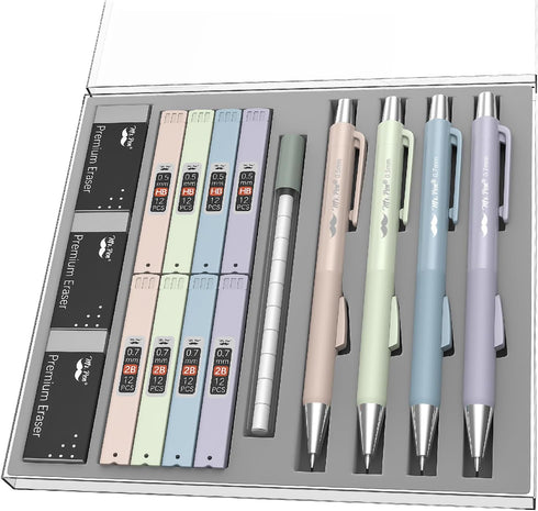 Mr. Pen Pastel Mechanical Pencil Set, 4 Pack, 0.5 & 0.7mm, Fast Click Aesthetic Mechanical Pencils, Cute Lead Pencils