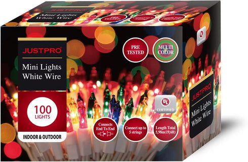 100LIGHTS 19.6 Multi Easter Mini String LightsConnectors Christmas Decorative Lights UL Certified Waterproof for Easter