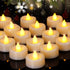 LED Candles, 24-Pack Battery Operated Tea Lights, 200 Hours Long-Lasting Flameless Flickering Candles, Warm Yellow