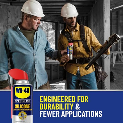 WD-40 Specialist Pack 11 OZ 10 OZ Silicone Lubricant Twin with Smart Straw, and Specialist Dry Lube with Smart Straw