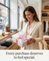 XOSQEF 200Pcs Packaging, 2.5 3.5" Pink Bow Thank You Cards Small Business, Cute Mini Thank You Cards for Bowknot Thank