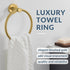 APLusee Hand Towel Ring, 304 Stainless Steel Round Towel Holder, Wall Mounted Towel Hanger for Bathroom Kitchen, Brushed Gold by APLusee