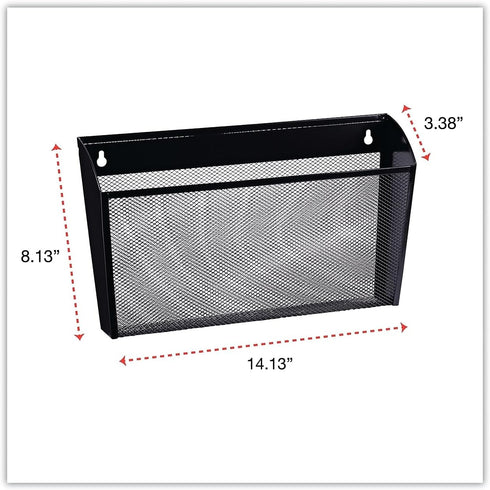 Universal UNV20026 14 in. x 3.1 in. x 8.2 in. Metal Mesh Wall Letter File - Black