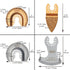 XXGO 4 Pcs Diamond Carbide Oscillating Multi Tool Semi Circle Finger Segment Swing Grit Blades