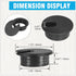 1-3/8" Black Desk Grommet, Plastic Cable Hole Cover for Computer Table Cord Management, 5 Pieces
