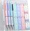 Four Candies Pastel Mechanical Pencil Set, 3PCS 0.5mm Pencils with 360PCS HB Lead Refills, 3PCS Erasers for Drawing