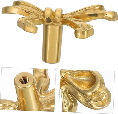 Bow Cabinet Handles Stylish Brass Pull Knobs for Wardrobes Shoe Cabinets Bedside Tables Decorative Bow Design Furniture