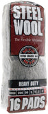 Homax #4 Extra-Course American Steel Wool Pad #4, 16-pack