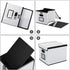 Huolewa Portable Leather File Organizer Boxes with Lids, Collapsible File Folder Organizer Boxes, Decorative Small