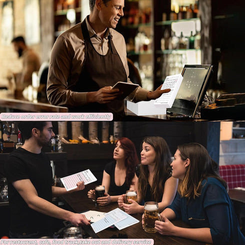 20 Pack 1000 4 Server Note Pads Bulk Guest Checks Books for Servers,Total Sheets Server Orders Paper Colors Food