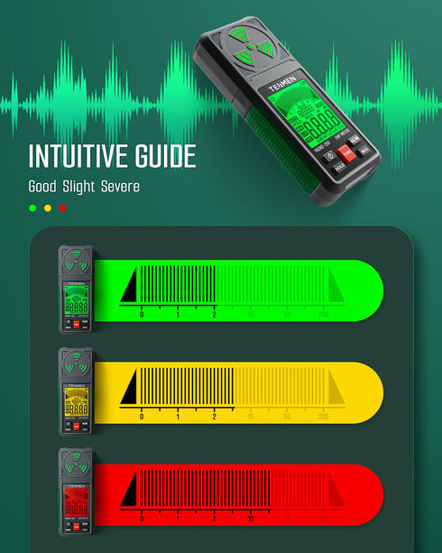 TESMEN EMF Meter, Hound-200 EMF Detector: 3-in-1 Portable Electromagnetic Field Radiation Detector for EF, RF, MF, WiFi