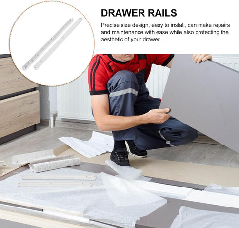 2pcs Side Mounted Plastic Drawer Slides Smooth Sliding Rails for Wardrobe Cabinet Bedside Tables Dressers Runners