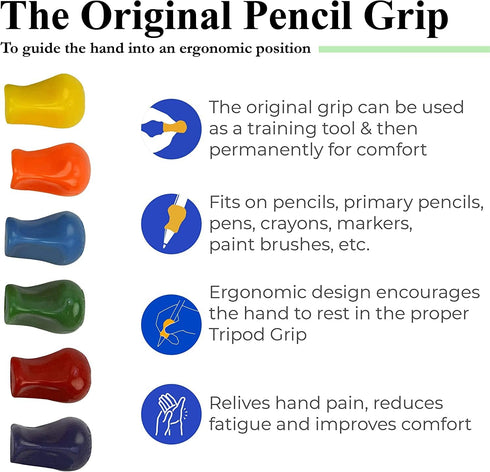 The Pencil Grip Metallic, Universal Ergonomic Training Gripper, 12 Count Assorted Colors