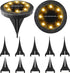 Solar Powered Ground Lights 2Pack, Waterproof LED Solar Disk Lights for Outdoor Decorative, Garden Lights for Landscape