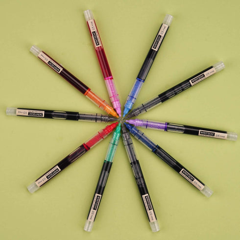 WRITECH 10 Pcs Rolling Ball Quick Dry Liquid Rollerball - 0.5 mm Extra Fine Point Multicolor (Multicolor)