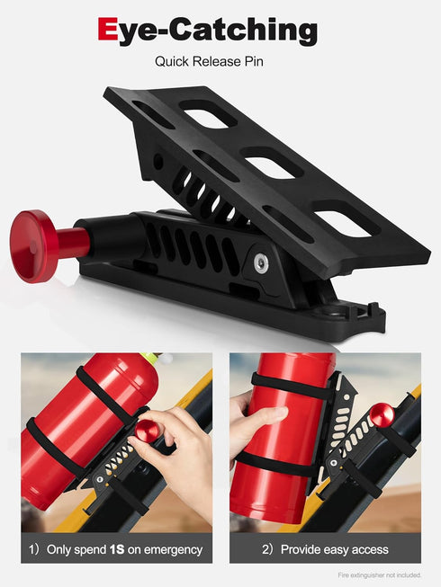 X3 NILKATSS Adjustable Fire Extinguisher Mount, Easy Install on Roll Bar/ Cage Fire Extinguisher Holder, Quick Release