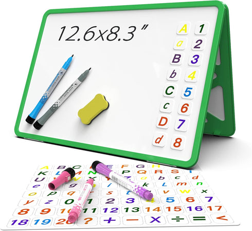 Small Dry Erase White Board with Stand, Double-Sided Portable Mini Whiteboard for Kids, Home, and Office