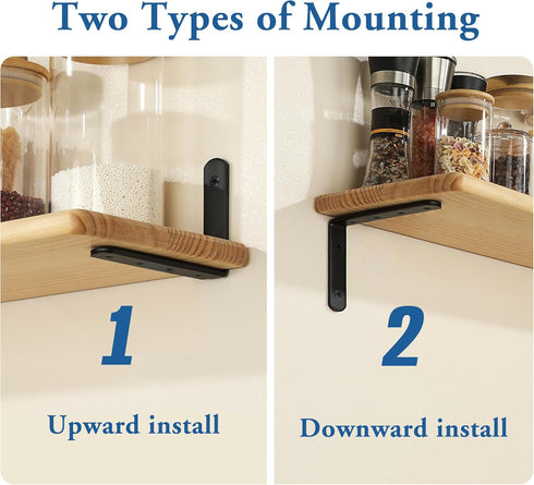 Mooche 4Pack 4.94*3.15 Inch) Floating Shelf Brackets, Heavy Duty Metal L Brackets Wall Mounted Corner Brace Angle