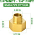 TAISHER 5PCS Brass Pipe Fitting, Reducer Adapter, 1/4-Inch Male Pipe x 1/4-Inch Female Pipe