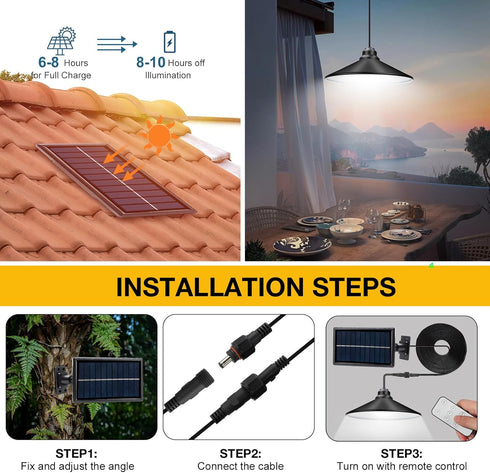 3 3 pearlstar Solar Shed Light Brightness Modes & Timing Modes Hanging Lights Solar Pendant Lights Waterproof Outdoor