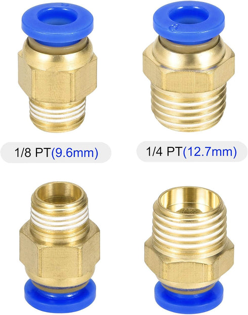 uxcell Air Compressor Tube 4mm(5/32'') ID x 6mm(1/4'') OD x 10m/32.8Ft Blue Pneumatic Hose with 2 Connect Fittings