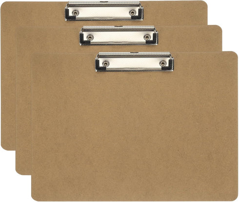 PATIKIL 8.9 x 12.4" Horizontal Clipboard, 3 Pcs Extra Large Hardboard with Low Profile Clip for Drawing and Sketching