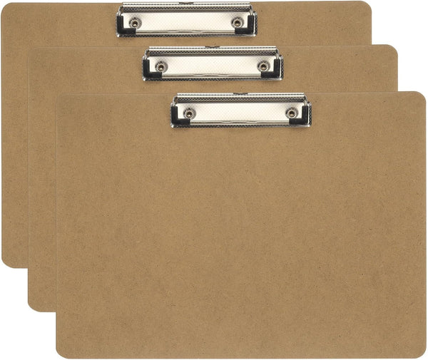 PATIKIL 8.9 x 12.4" Horizontal Clipboard, 3 Pcs Extra Large Hardboard with Low Profile Clip for Drawing and Sketching