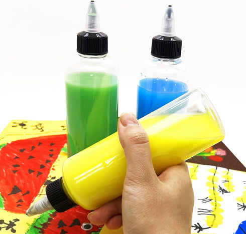 4 Pcs 5oz Plastic Boston Squeeze Bottles with Twist Top Cap