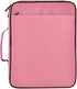 Wfrish Handle,1.25 Inch 3 500 6 Salmon Pink Zipper Binder Bag with Ring O-Ring Sheet Capacity Tab Expanding File Folder