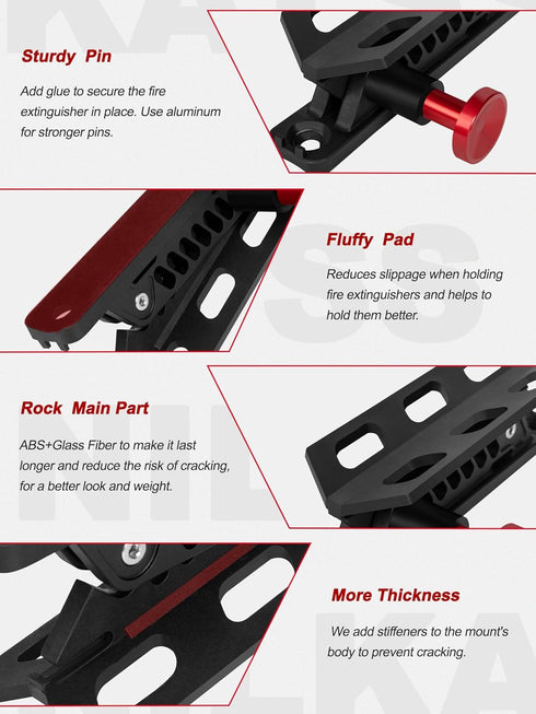 X3 NILKATSS Adjustable Fire Extinguisher Mount, Easy Install on Roll Bar/ Cage Fire Extinguisher Holder, Quick Release