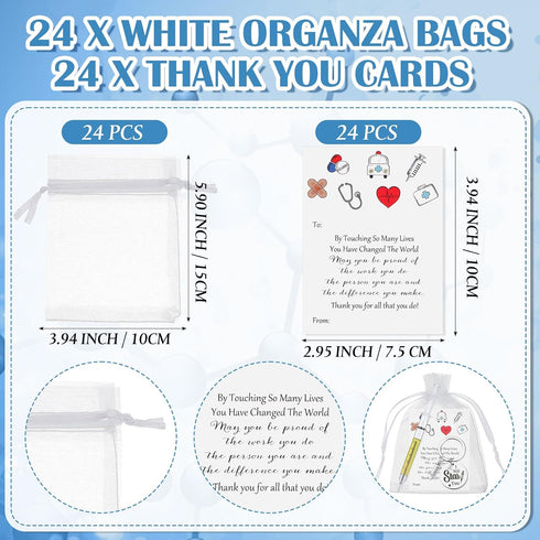 Dispowreath 24 Sets 2026 Cna Nurse Week Gifts Bulk Syringe Pens Keychains Funny Novelty Nurse Pen with Thank You Cards