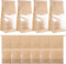 Window Small Bread Bags 50pcs Kraft Paper Toast Packaging Pouches for Baking