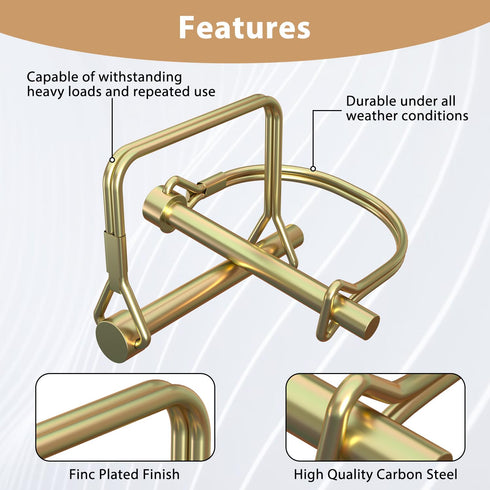 XOOL 22PCS Zinc-Plated Heavy Duty Safety Pins, Shaft Locking Pin for Trailer Coupler and Premium Carbon Steel