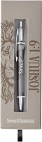 Christian Art Gifts Medium Ballpoint Black Ink Pen in Box for Men: Strong & Courageous - Joshua 1:9 Inspirational