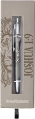 Christian Art Gifts Medium Ballpoint Black Ink Pen in Box for Men: Strong & Courageous - Joshua 1:9 Inspirational