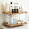 FMOACEN 2-Tier Bathroom Counter Organizer Wooden Bathroom Shelf for Makeup Skincare Perfume and