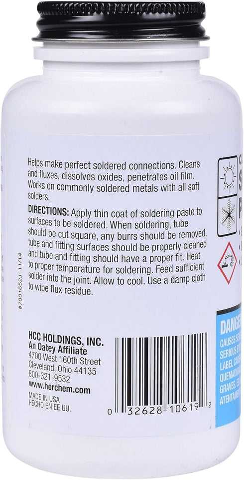 Hercules Climate Smooth Soldering Paste, Lead Free, Self Cleaning with Screw Cap Brush #10619