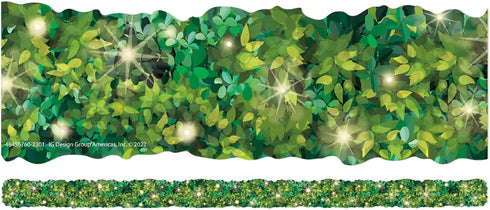 Eureka Curiosity Garden Twinkle Hedge Decorative Trim for Classroom, 2.25" Wide, 12 Strips, 37 Total Feet