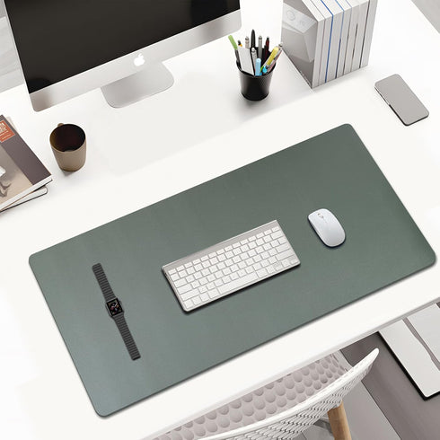 KINGFOM Desk Pad Office Desktop Protector, PU Leather Mat Blotters Organizer (47.2" x 23.6", Green)