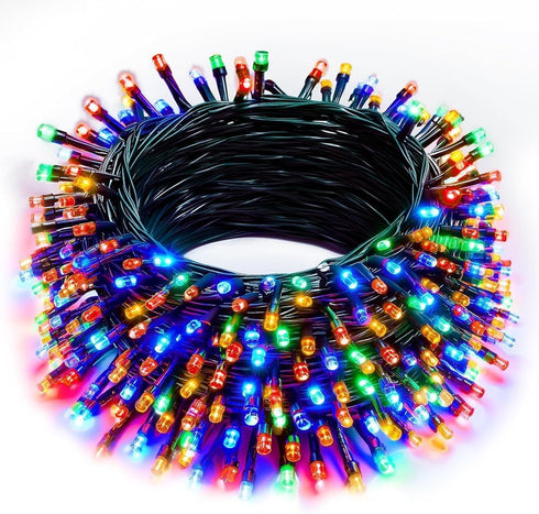 Wexo Palindrog Christmas String Lights, 100 FT 300 LED String Lights Green Wire with