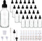24 Pack 2oz Clear Glass Bottles with Eye Droppers for Essential Oils, Perfumes & Lab Chemicals (Includes Brush,