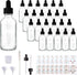 24 Pack 2oz Clear Glass Bottles with Eye Droppers for Essential Oils, Perfumes & Lab Chemicals (Includes Brush,