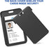 JINEASY 10 Pack Black Vertical ID Badge Holder - Hard Plastic Sliding ID Card Case Protector for Office, School