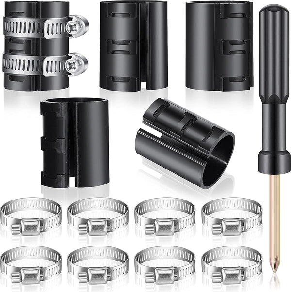 Ferraycle Fixing a Sinking Office Chair Cylinder, 10 Pieces Stainless Steel Hose Clamps, Dual-Purpose Screwdriver