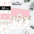 50 Pack Whaline Pink Flower Thank You Cards Floral Thank You Greeting Note Cards Boxed with Envelope Sticker
