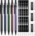 Four Candies 5PCS Metal Mechanical Pencil Set, 0.5mm with Dual Spring, Vintage Barrels, 240 HB Lead Refills