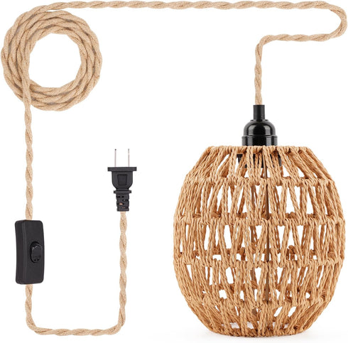 FRIDEKO HOME Hanging Lamps Hanging Light 15ft Plug in Pendant Light -