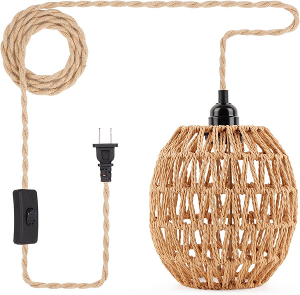 FRIDEKO HOME Hanging Lamps Hanging Light 15ft Plug in Pendant Light -