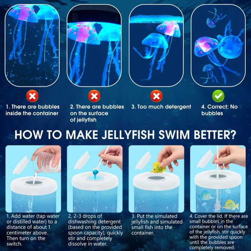 Speaker,12 Jellyfish Lamp with Bluetooth White Noise Changing Night Light,Sensory Aquarium LED Table Lamp for Autistic