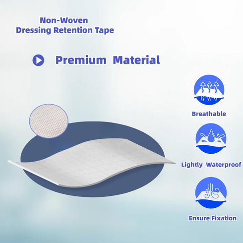 NBLEISHI Tape,3InchesX11Yards,Gentle CarePack 2Rolls Non-Woven Dressing Retention Adhesive Bandage, Hypoallergenic